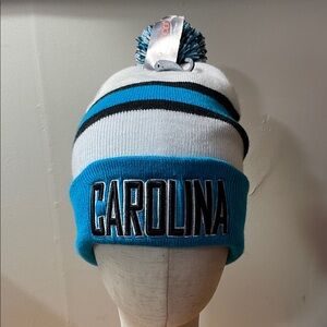Hatco "Carolina" Knit Pom Beanie Hat - White & Teal